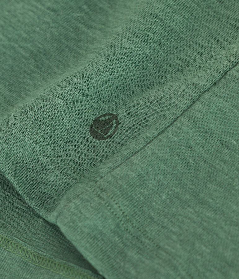 Women's short-sleeved linen T-shirt green