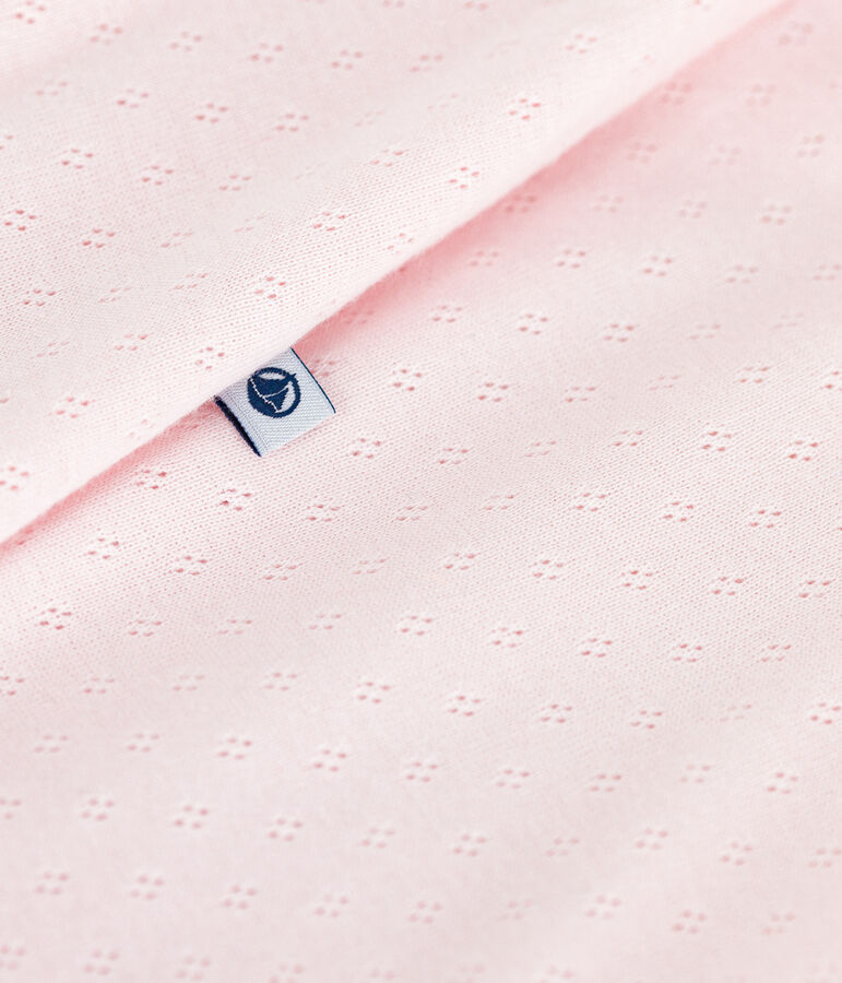 Babies' short plain cotton jumpsuit FLEUR pink