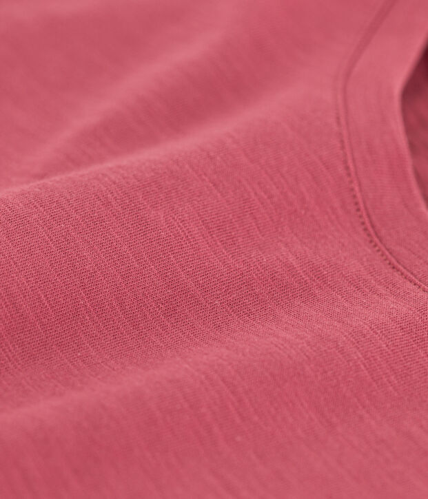 Women's Straight Round-Neck Cotton T-Shirt pink