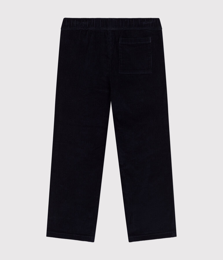Boys' straight-fit corduroy trousers SMOKING blue