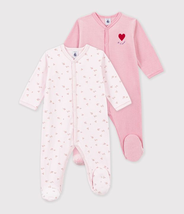 Pack of printed velour pyjamas for babies multicolor
