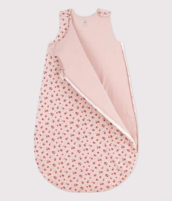BABIES' FLORAL VELOUR TOG 2-RATED SLEEPING BAG SALINE pink/MULTICO white