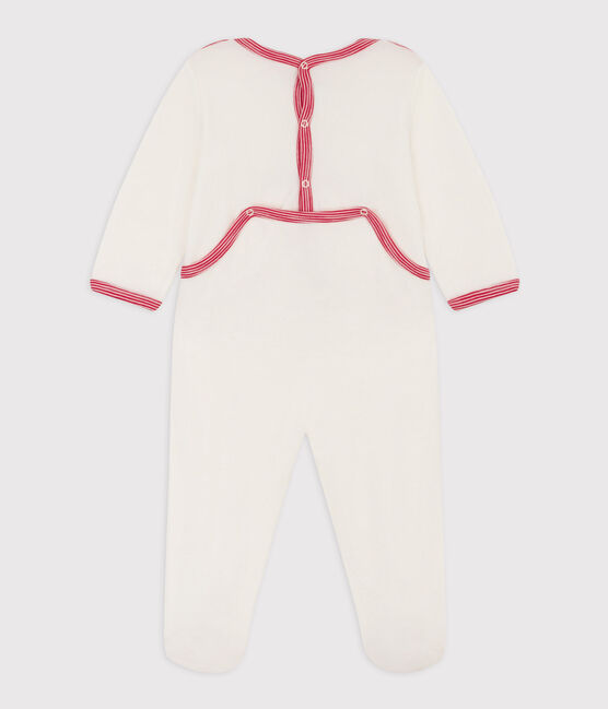Babies' 130 Years Velour Sleepsuit MARSHMALLOW white