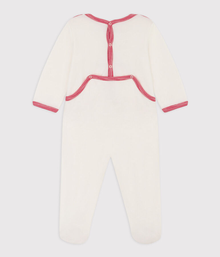 Babies' 130 Years Velour Sleepsuit white