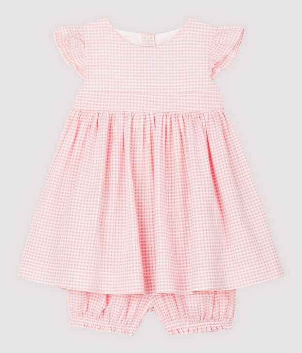 Baby Girls' Dress and Bloomers pink/white