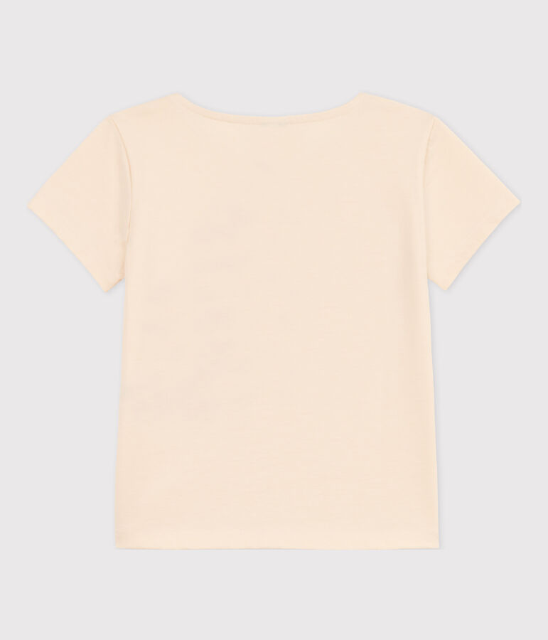Girls' Flocked Short-Sleeved T-Shirt Ecru