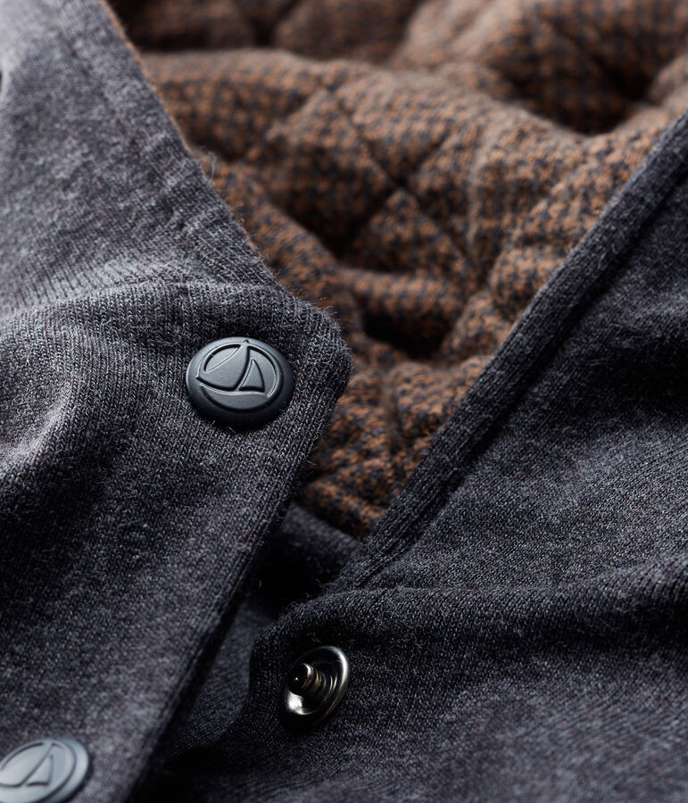 Baby Boys' Hoody in Elastane Rib Knit. grey