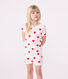 Girls' Heart Patterned Cotton Short Pyjamas