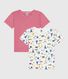 Pack of children's long-sleeved Paris print cotton T-shirts