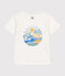 Children's short-sleeved printed cotton T-shirt MARSHMALLOW white