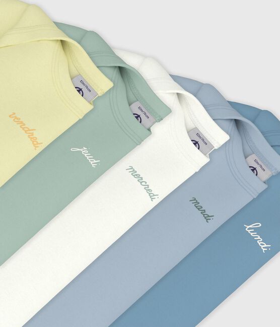 Pack of babies' short-sleeved plain cotton bodies variante 1