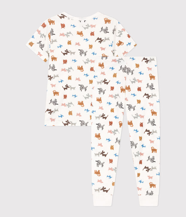 Children's Unisex Short-Sleeved Cotton Pyjamas white/multicolor