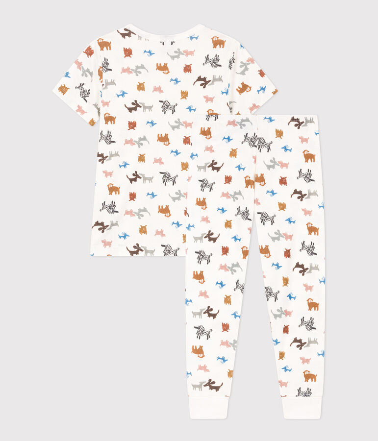 Children's Unisex Short-Sleeved Cotton Pyjamas white/multicolor