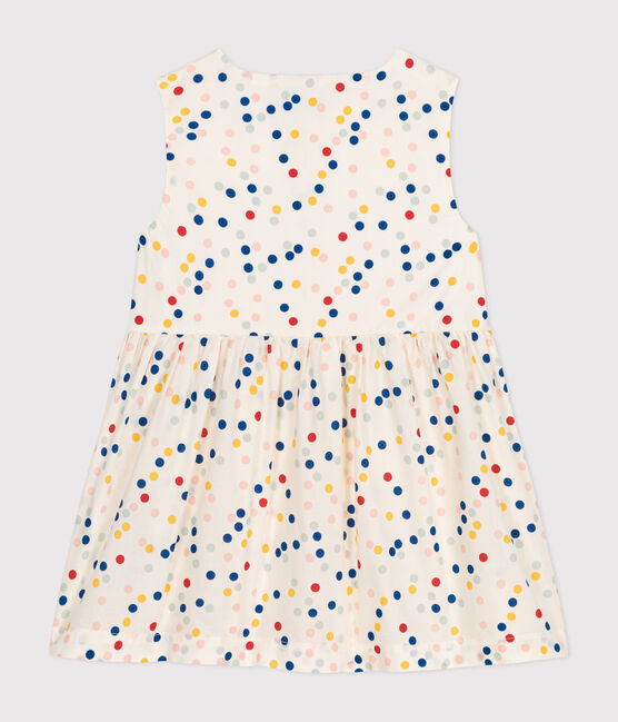 Babies' Sleeveless Poplin Dress MARSHMALLOW white/MULTICO white