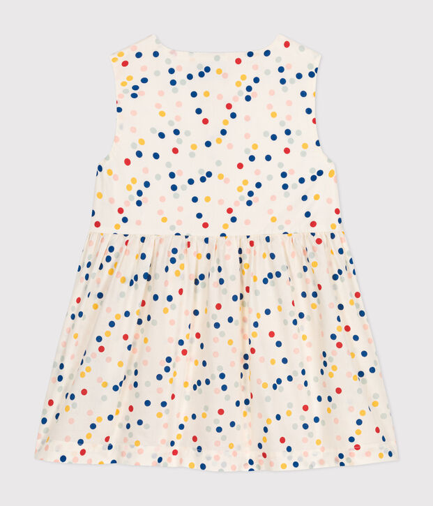 Babies' Sleeveless Poplin Dress white/multicolor