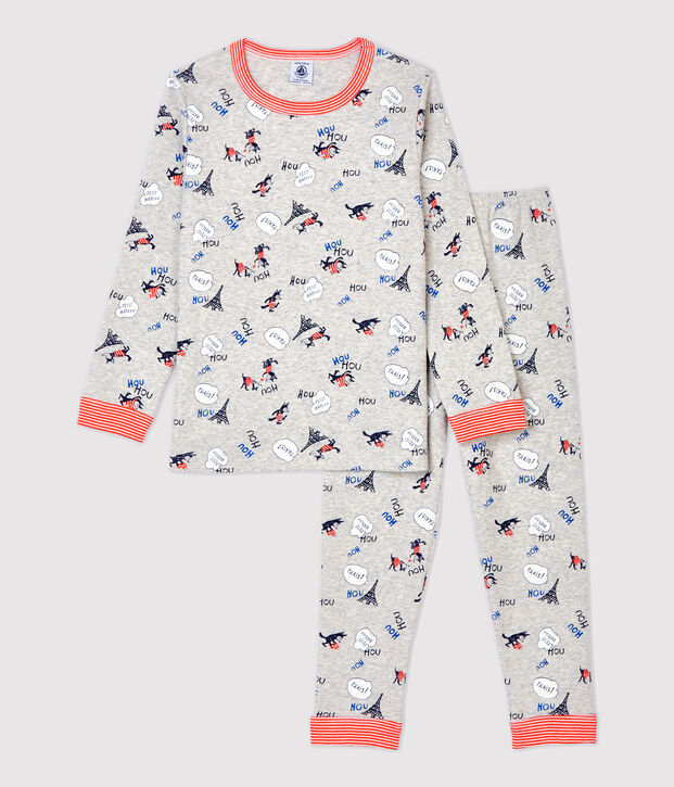 Boys' Paris Print Organic Cotton Pyjamas grey/multicolor