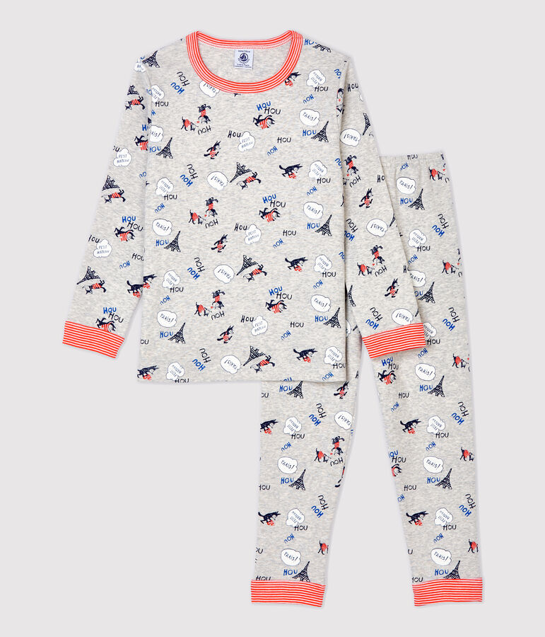 Boys' Paris Print Organic Cotton Pyjamas grey/multicolor