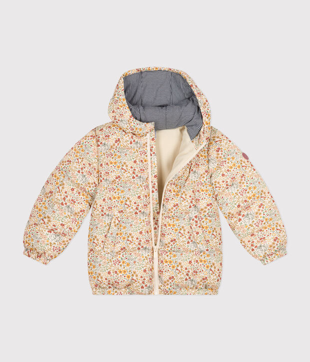 Children's unisex puffer jacket Ecru/multicolor