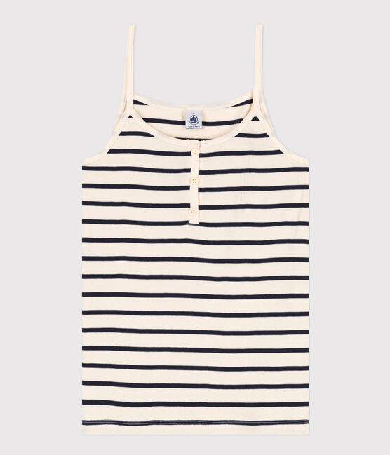 Women's Cotton Strappy Shirt AVALANCHE white/SMOKING blue