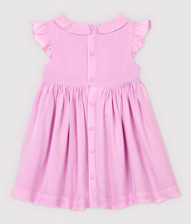 Baby Girls' Short-Sleeved Cr&ecirc;pe Dress pink