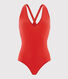 Women's 1-piece swimsuit with crossover back