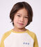 Children's long-sleeved colourblock cotton T-shirt Ecru/multicolor