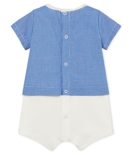 Baby boys' playsuit COOL blue/MARSHMALLOW white