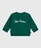 Babies' Petit Bateau embroidered cotton sweatshirt EVERGREEN green
