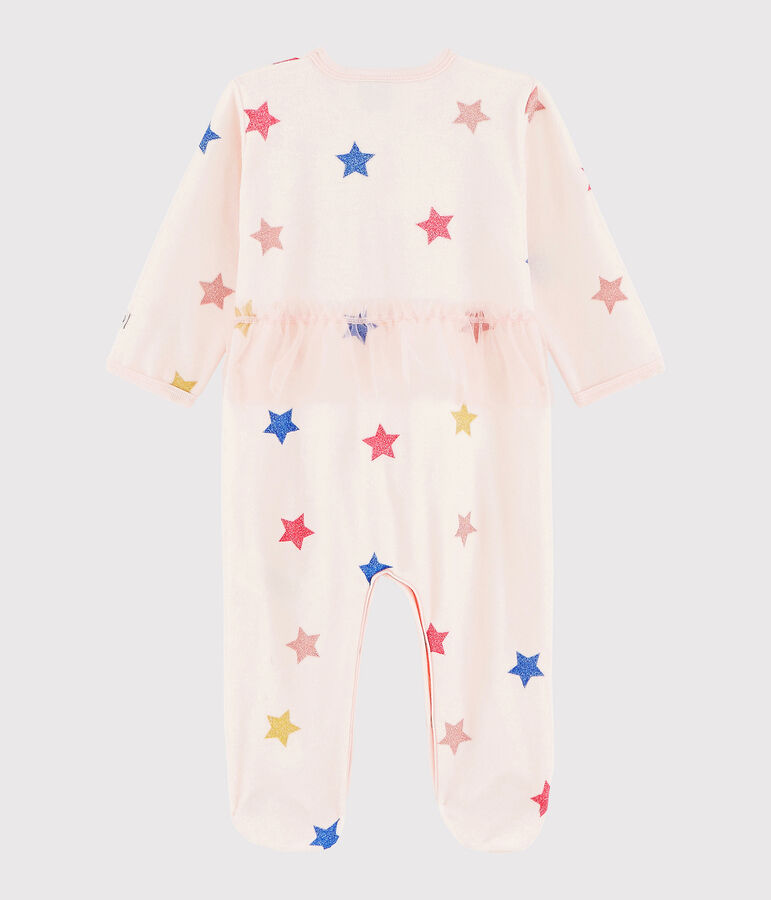 Baby Girls' Starry Velour Sleepsuit pink/multicolor