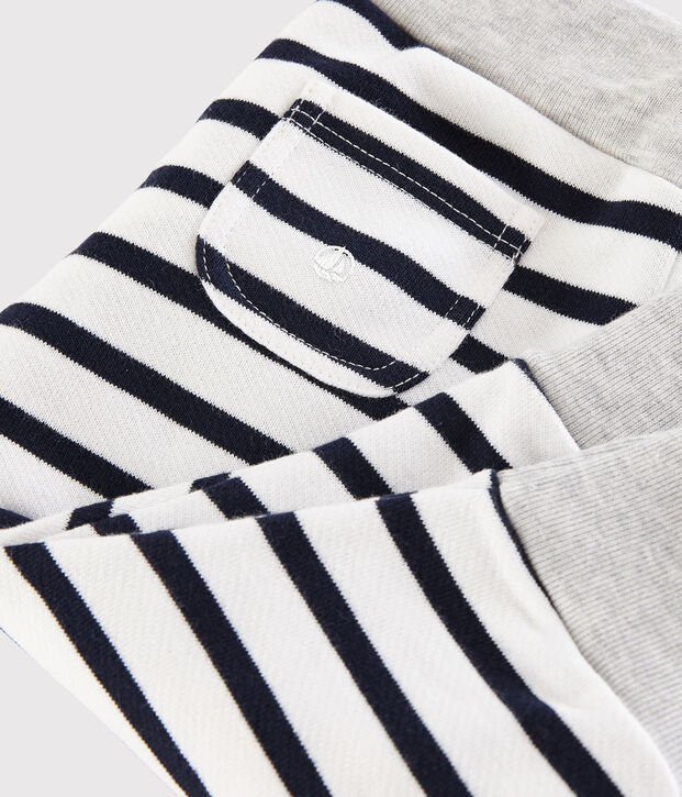 Baby boy's striped trousers white/blue