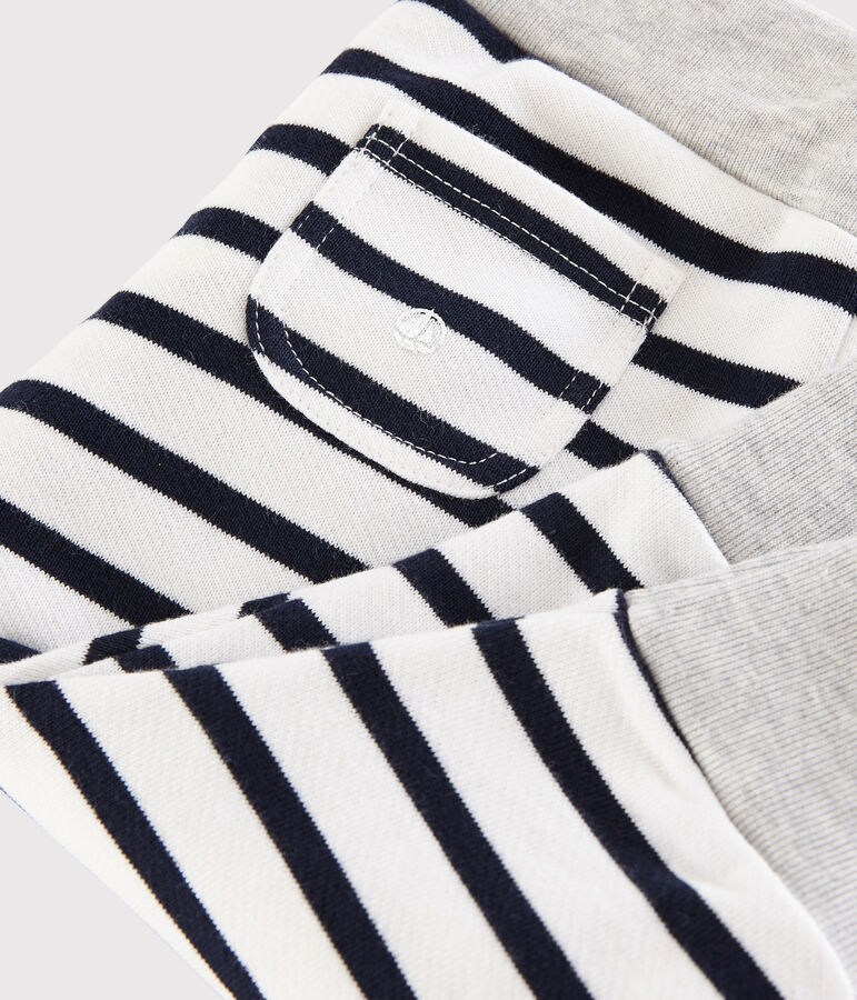 Baby boy's striped trousers white/blue