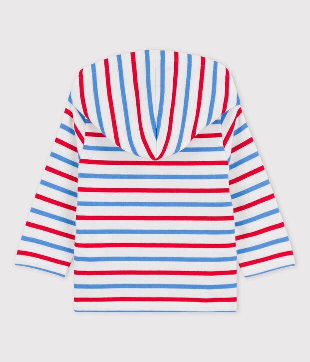 Babies' Striped Thick Jersey Hoodie white/multicolor
