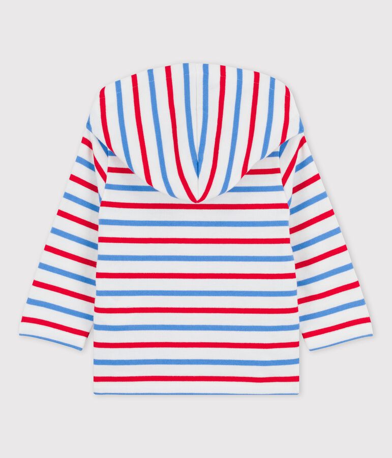 Babies' Striped Thick Jersey Hoodie white/multicolor