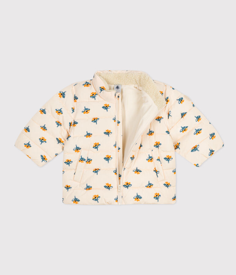 Babies' Patterned Puffer Jacket with Retractable Hood AVALANCHE white/MULTICO