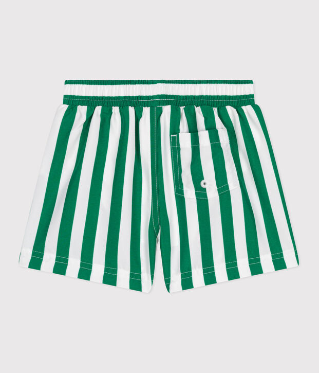 Babies' stripy printed swim shorts green/green