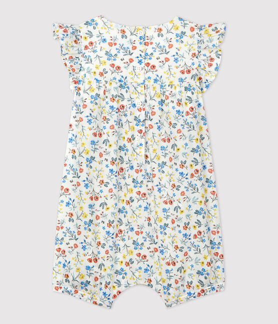 Babies' Poplin Floral Print Short Playsuit MARSHMALLOW white/MULTICO white