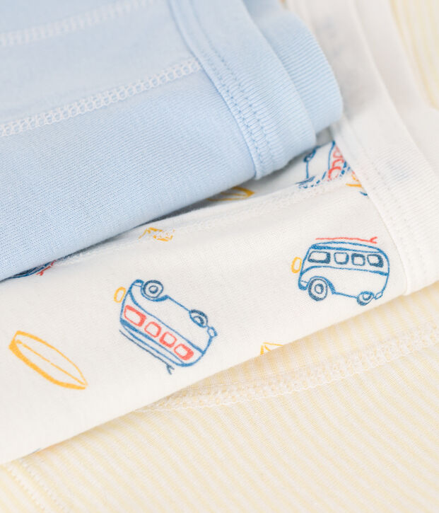 Children's van print cotton boxers with thin waistbands - 3-Pack multicolor