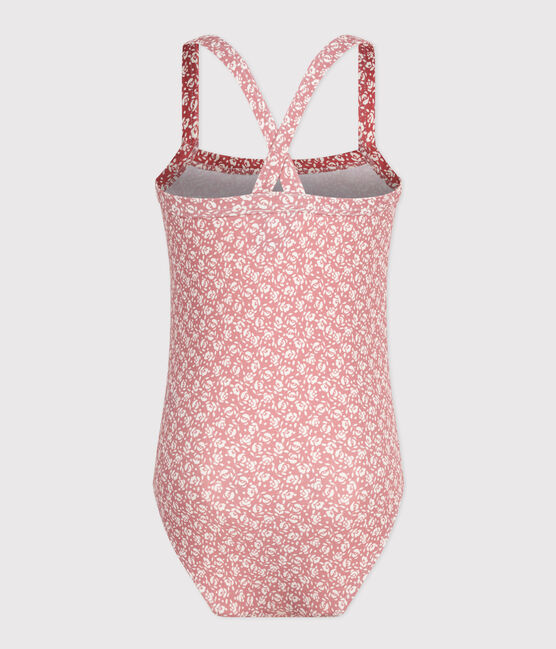 Girls' One-Piece Printed Swimsuit PANTY /MARSHMALLOW