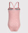 Girls' One-Piece Printed Swimsuit PANTY /MARSHMALLOW