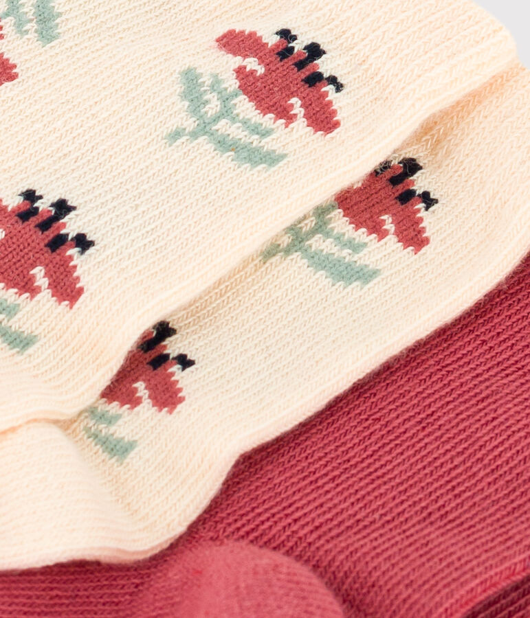 Babies' Floral Cotton Jersey Socks - 2-Pack multicolor