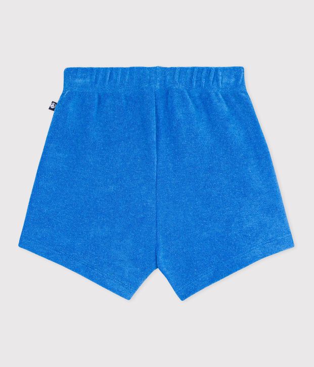 Babies' plain terry shorts blue