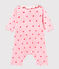 Baby girls' footless bodyjama in printed 1x1 rib knit VIENNE pink/MULTICO white