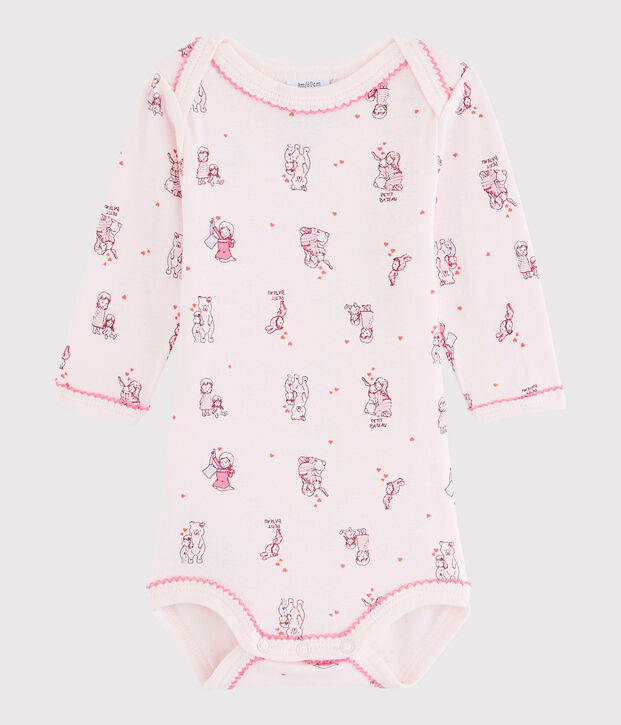 Baby Girls' Long-Sleeved Bodysuit pink/multicolor