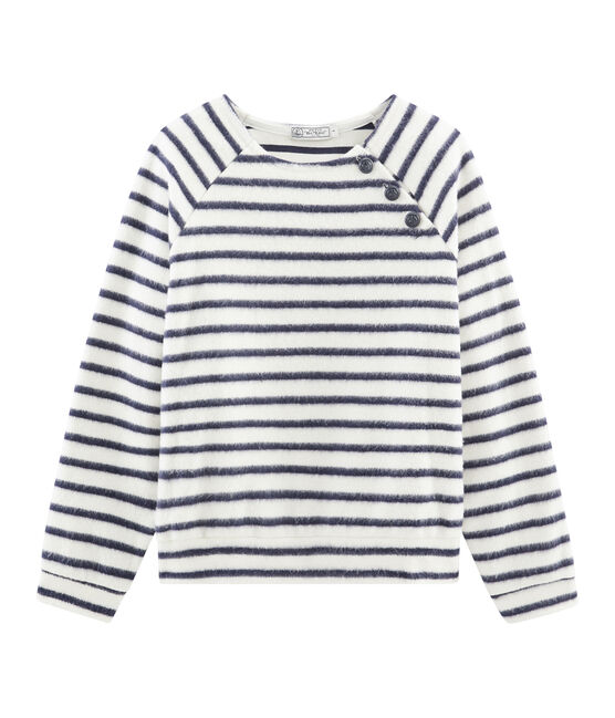 Women's Super Soft Sailor Top COQUILLE beige/SMOKING blue