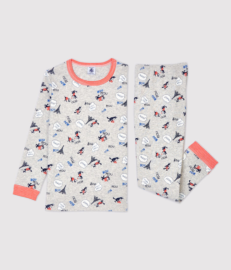 Boys' Paris Print Organic Cotton Pyjamas grey/multicolor