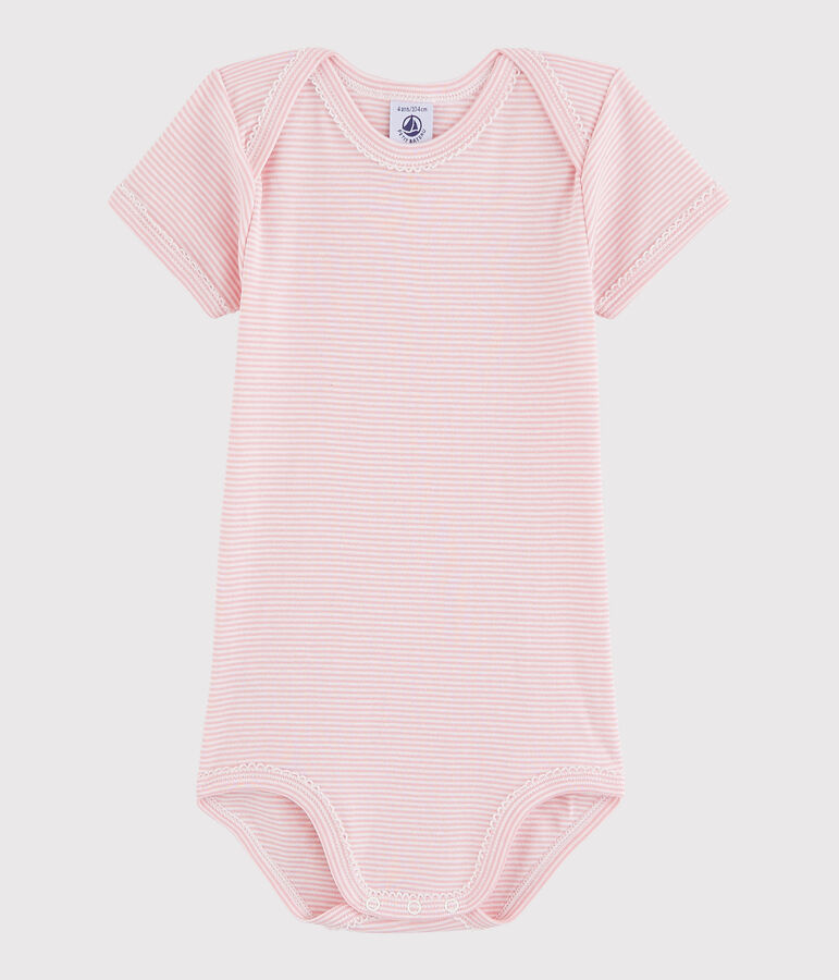 Baby Girls' Short-Sleeved Bodysuit pink/white