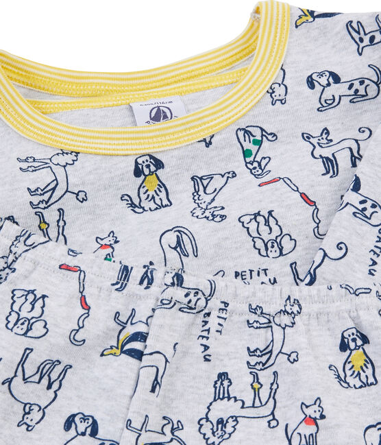 Boys' Ribbed Pyjamas BELUGA grey/MULTICO white