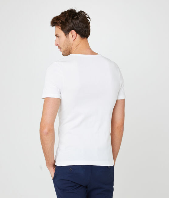 Men's short-sleeved v-neck t-shirt ECUME white