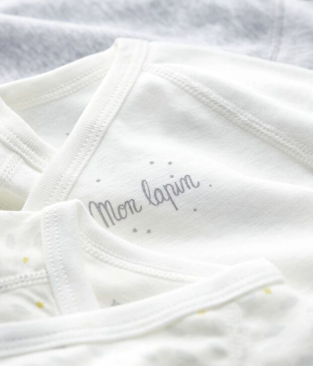 Babies' Short-Sleeved Wrapover Organic Cotton Bodysuits - 3-Pack multicolor