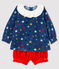 Baby girl's 2-piece set MEDIEVAL blue/MULTICO white